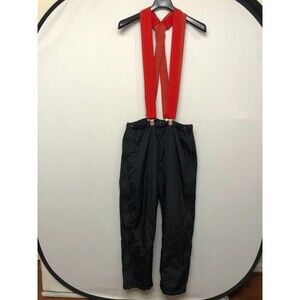 Vintage LL Bean Adult Snow Pants Bib Thinsulate Size Medium Black B316 -4